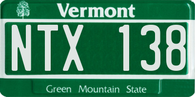 VT license plate NTX138