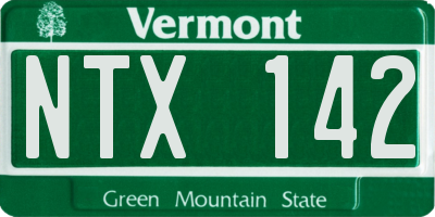 VT license plate NTX142
