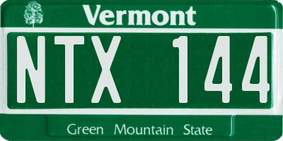 VT license plate NTX144