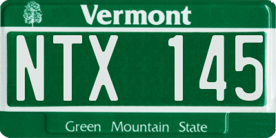 VT license plate NTX145