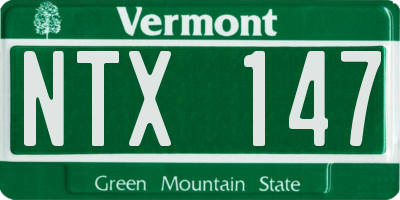 VT license plate NTX147