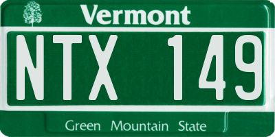 VT license plate NTX149