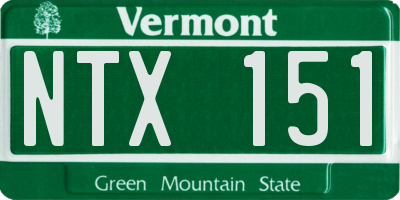 VT license plate NTX151