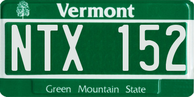 VT license plate NTX152