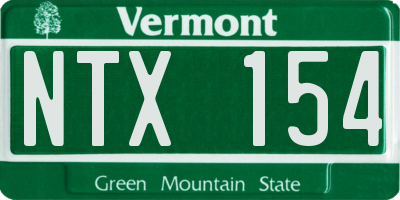 VT license plate NTX154