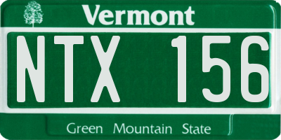 VT license plate NTX156