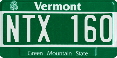 VT license plate NTX160