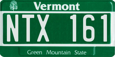 VT license plate NTX161