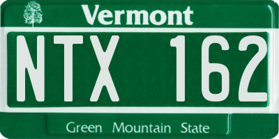 VT license plate NTX162