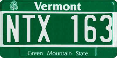 VT license plate NTX163