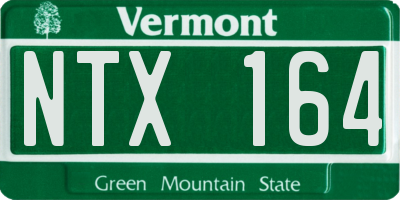 VT license plate NTX164