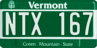VT license plate NTX167