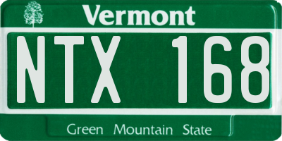 VT license plate NTX168