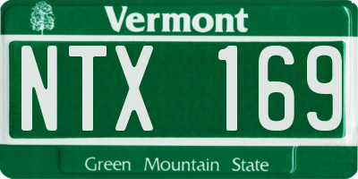 VT license plate NTX169