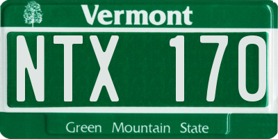VT license plate NTX170