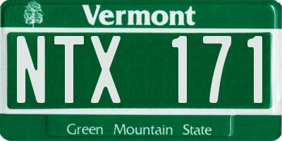 VT license plate NTX171