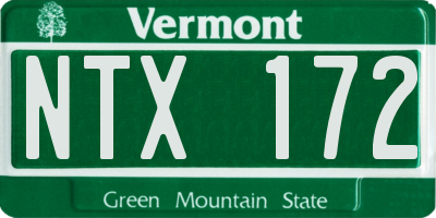 VT license plate NTX172
