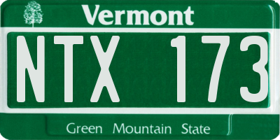 VT license plate NTX173