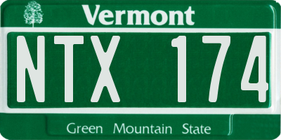 VT license plate NTX174