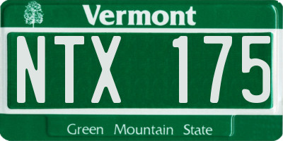 VT license plate NTX175