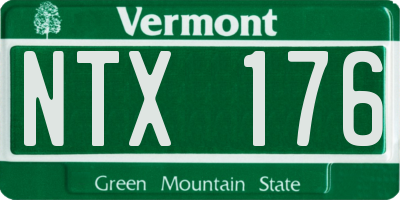 VT license plate NTX176