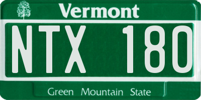 VT license plate NTX180