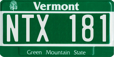 VT license plate NTX181