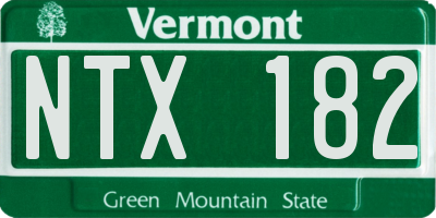 VT license plate NTX182