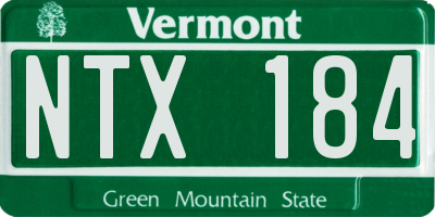 VT license plate NTX184