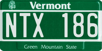 VT license plate NTX186