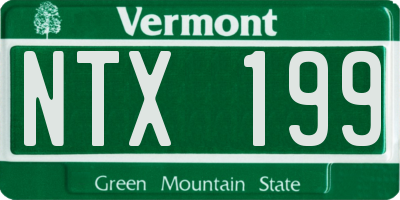 VT license plate NTX199