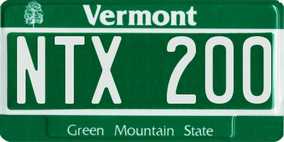 VT license plate NTX200