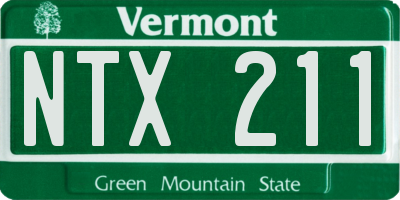 VT license plate NTX211