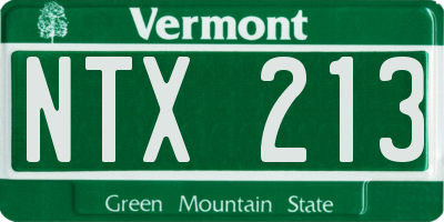 VT license plate NTX213