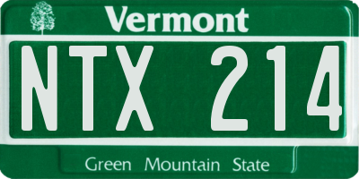 VT license plate NTX214