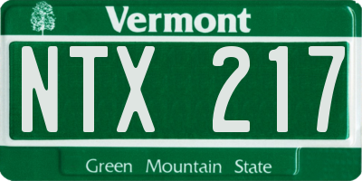 VT license plate NTX217