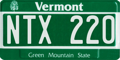VT license plate NTX220