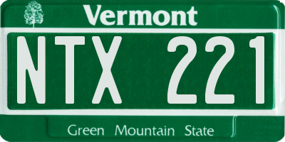 VT license plate NTX221