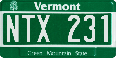 VT license plate NTX231