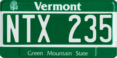 VT license plate NTX235