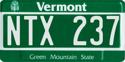 VT license plate NTX237