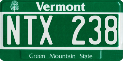 VT license plate NTX238