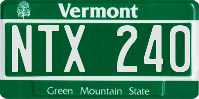 VT license plate NTX240