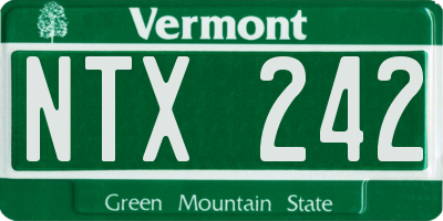 VT license plate NTX242