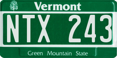 VT license plate NTX243