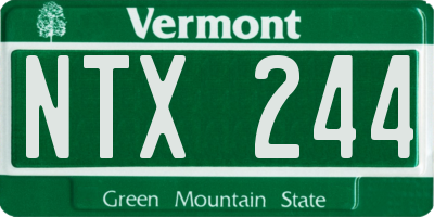 VT license plate NTX244