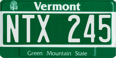 VT license plate NTX245