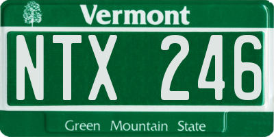 VT license plate NTX246
