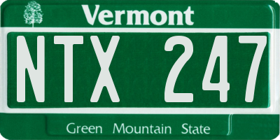 VT license plate NTX247