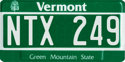 VT license plate NTX249